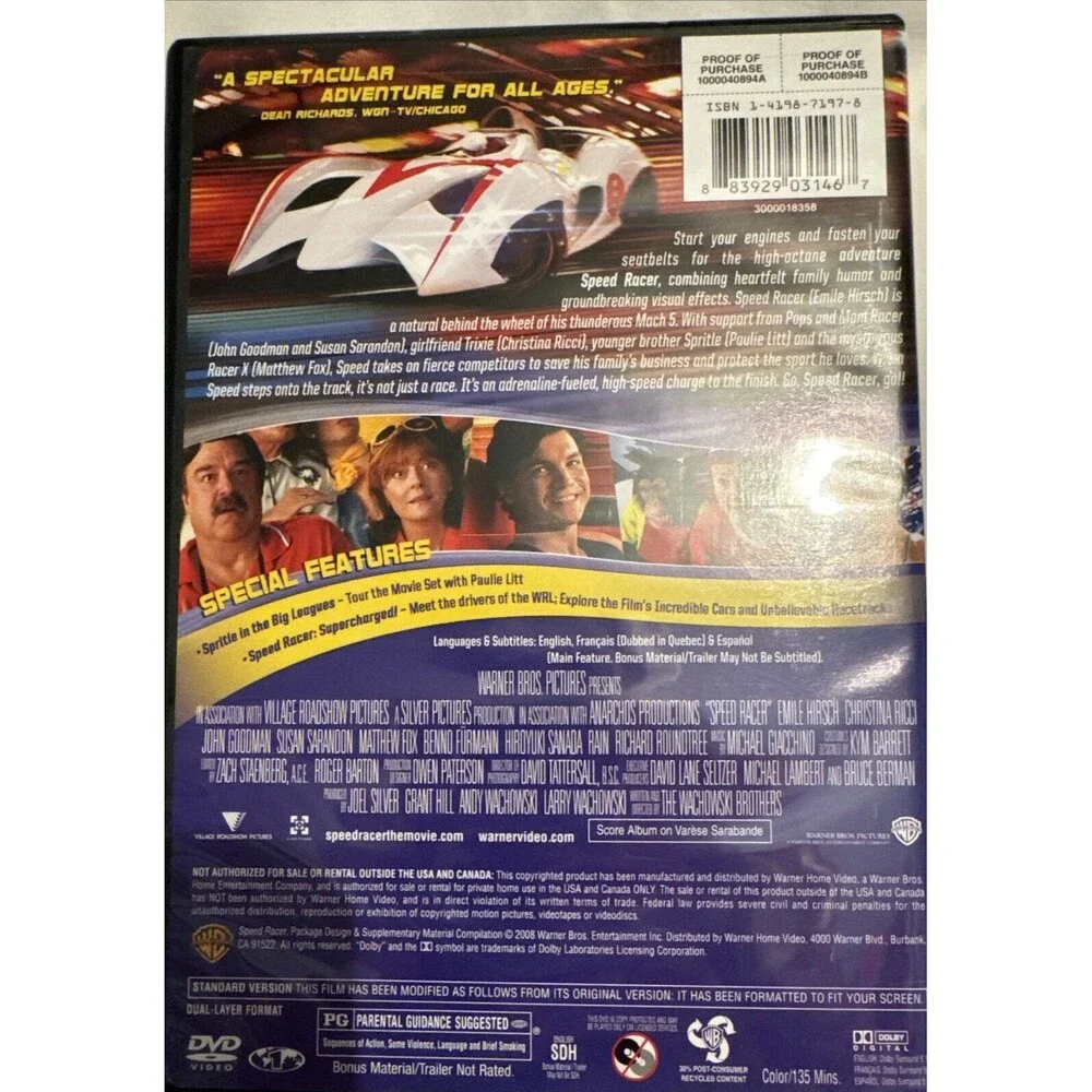 Speed Racer (Full Screen Edition) - DVD - VERY GOOD